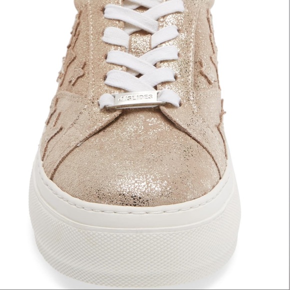 NEW J/Slides Costarr Sneaker in Gold Leather - Picture 4 of 11